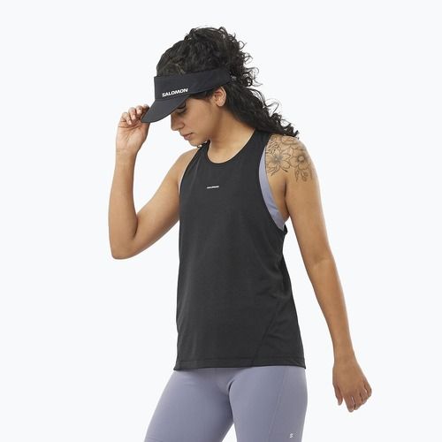Топ для бігу жіночий Salomon SHAKEout Core Tank deep black