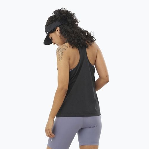 Топ для бігу жіночий Salomon SHAKEout Core Tank deep black