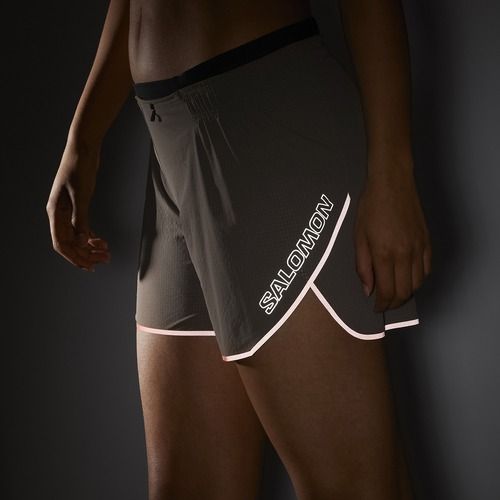 Шорти для бігу жіночі Salomon Sense Aero 5" iron/neon flame