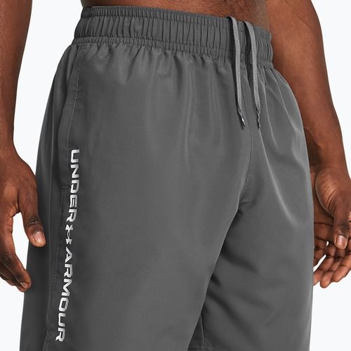 Шорти для тренувань чоловічі Under Armour Woven Wordmark castlerock/white