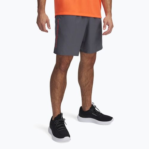 Шорти для тренувань чоловічі Under Armour Woven Wordmark castlerock/fire