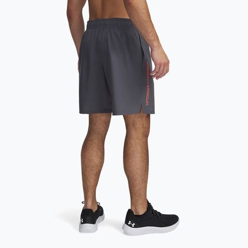 Шорти для тренувань чоловічі Under Armour Woven Wordmark castlerock/fire