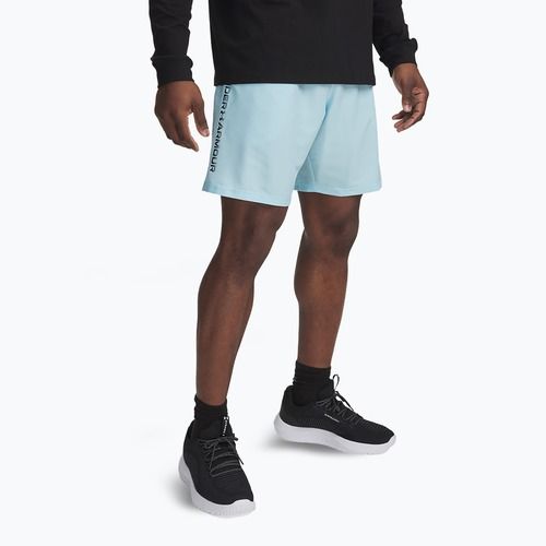 Шорти для тренувань чоловічі Under Armour Woven Wordmark stream/black