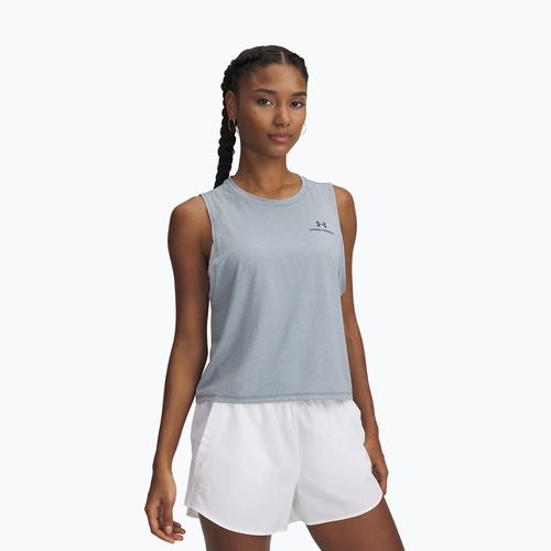 Top для тренувань жіночий Under Armour Rush Energy Crop Tank downpour gray/downpour gray