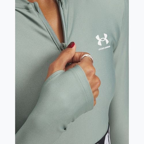 Top для тренувань жіночий Under Armour Heat Gear Rib 1/4 Zip silica green/silica green/white