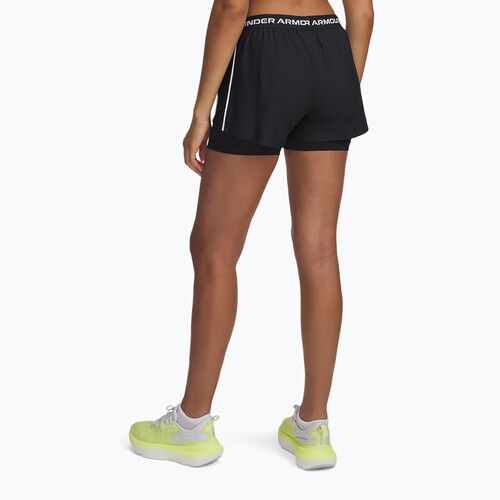 Шорти для тренувань жіночі Under Armour Tech Play Up 2in1 black / black / white