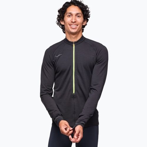 Лонгслів для бігу чоловіча HOKA BaseZip LS black