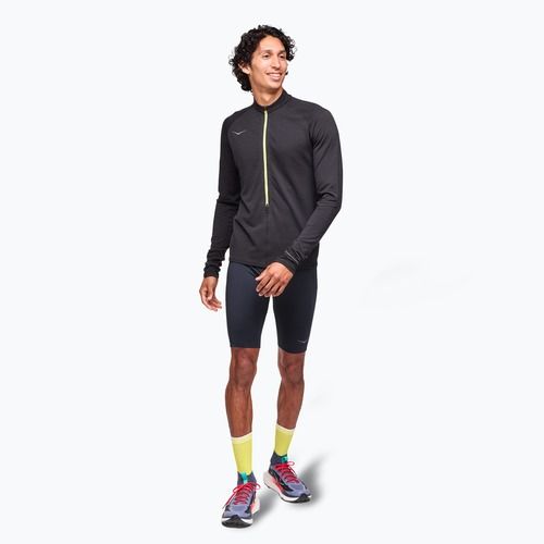 Лонгслів для бігу чоловіча HOKA BaseZip LS black