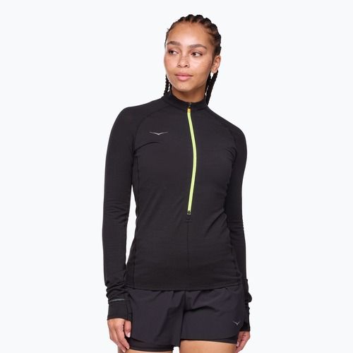 Лонгслів для бігу жіночий HOKA BaseZip Long Sleeve black