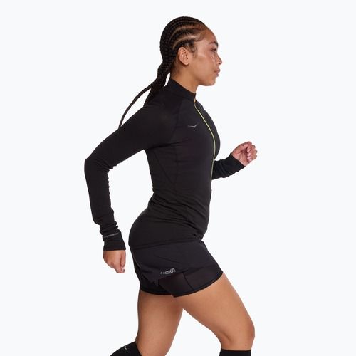 Лонгслів для бігу жіночий HOKA BaseZip Long Sleeve black