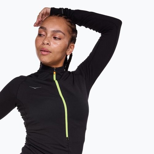 Лонгслів для бігу жіночий HOKA BaseZip Long Sleeve black