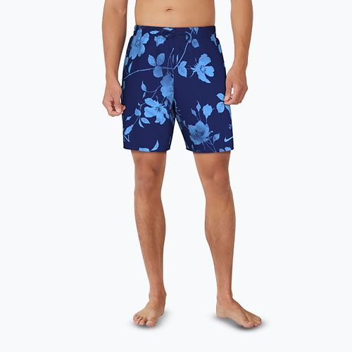 Шорти для плавання чоловічі Nike Fine Floral 7" Volley midnight navy