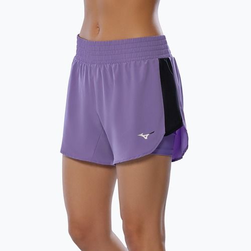 Шорти для бігу жіночі Mizuno 2IN1 4.5" paisley purple