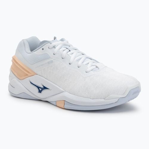 Кросівки гандбольні жіночі Mizuno Wave Stealth Neo white/navy peony/peach parfait