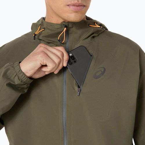 Куртка для бігу чоловіча ASICS Fujitrail Elite Waterproof mantle green