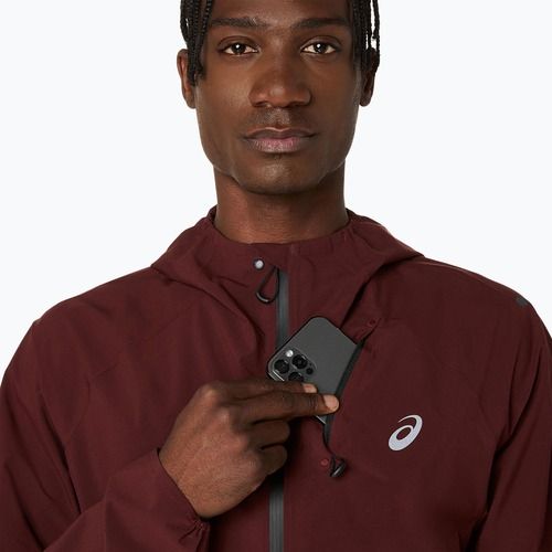 Куртка для бігу чоловіча ASICS Metarun Waterproof dark red planet