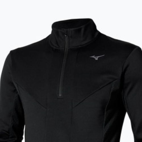 Лонгслів для бігу чоловічий Mizuno Active Warm Half Zip black