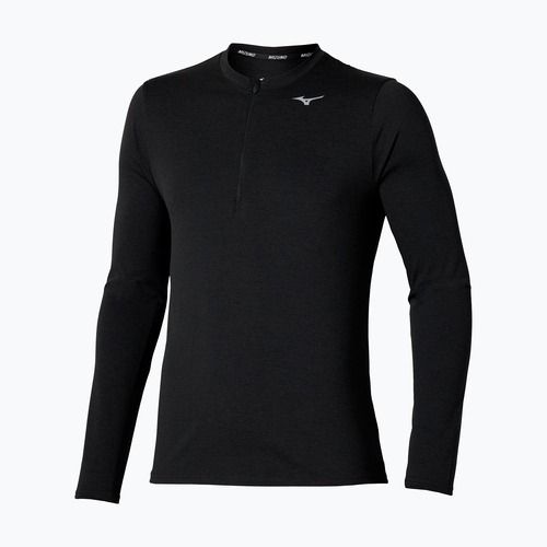Лонгслів для бігу чоловічий Mizuno Core Impulse Half Zip Tee black