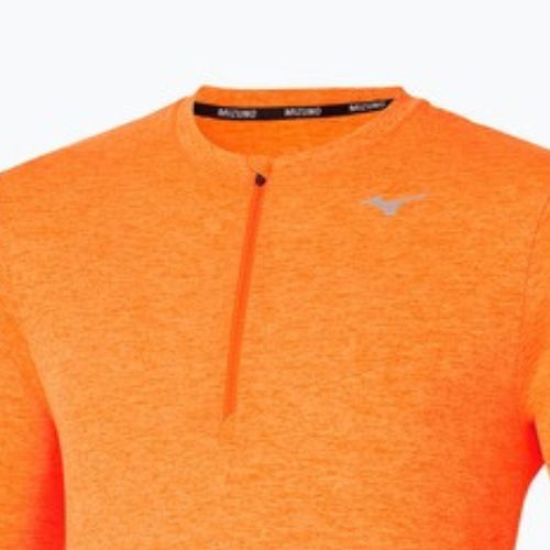 Лонгслів для бігу чоловічий Mizuno Core Impulse Half Zip Tee tangelo