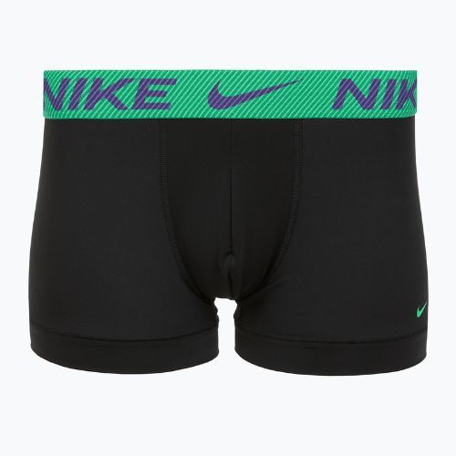 Труси чоловічі Nike Dri-Fit Essential Micro Trunk 3 пари black green shock/wild violet/black text wb