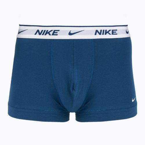 Труси чоловічі Nike Everyday Cotton Stretch Trunk 3 пари light armry blue/blue force/white waistband