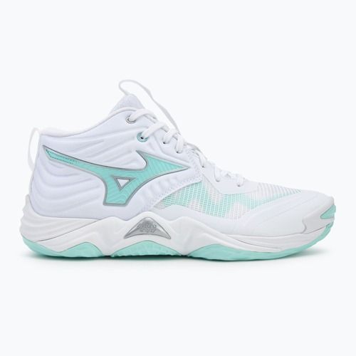 Кросівки волейбольні жіночі  Mizuno Wave Momentum Elite Mid white/blue tint