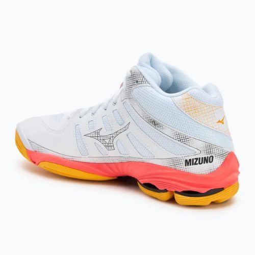 Кросівки волейбольні Mizuno Wave Voltage 2 Mid white/fiery coral 2/citrus