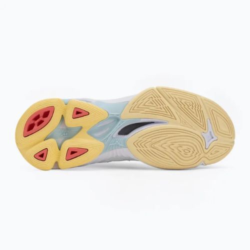 Кросівки волейбольні жіночі Mizuno Wave Voltage 2 Mid white/calypso coral/pale banan