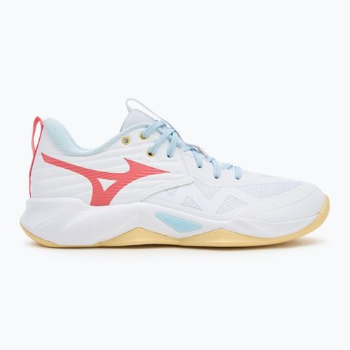 Кросівки волейбольні жіночі Mizuno Wave Momentum Pro white/calypso coral/pale banan