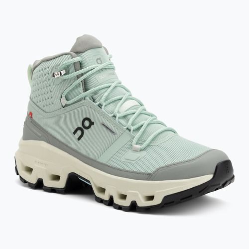 Кросівки туристичні жіночі On Cloudrock Mid Waterproof mineral/aloe