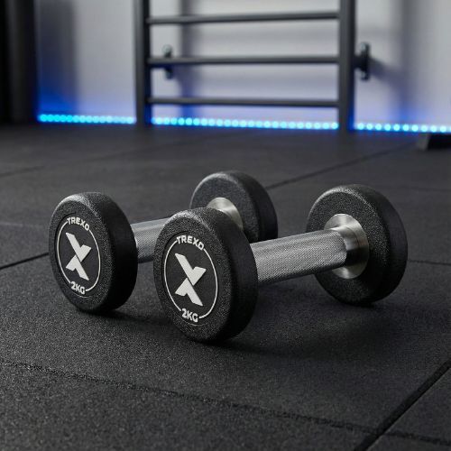 Гантеля чавунна гумована XTREXO Pro 2 кг чорний