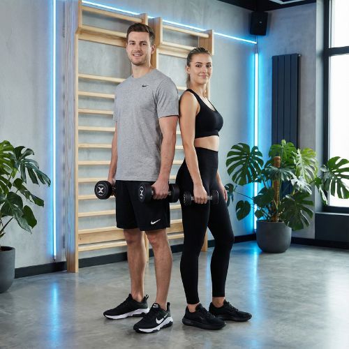 Гантеля чавунна гумована XTREXO Pro 6 кг чорний