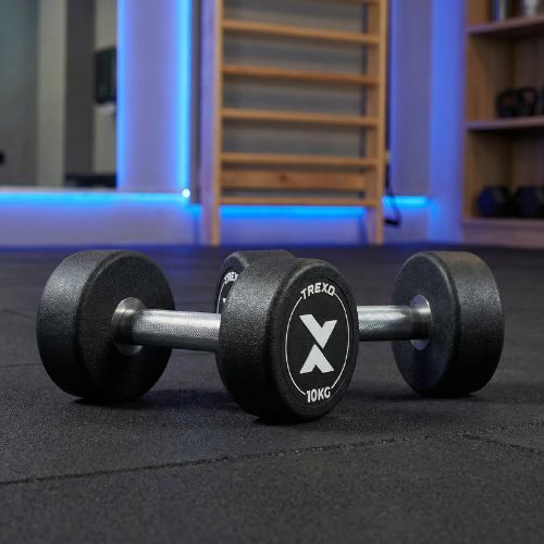 Гантель чавунний гумований XTREXO Pro 10 kg black