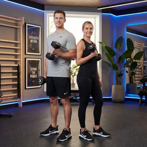 Гантеля чавунна гумована XTREXO Pro 20 кг чорний