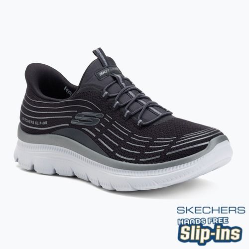 Кросівки жіночі SKECHERS Summits Plus Soft Luster charcoal/silver