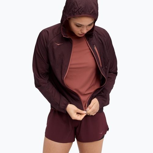 Куртка для бігу жіноча HOKA Skyflow black cherry