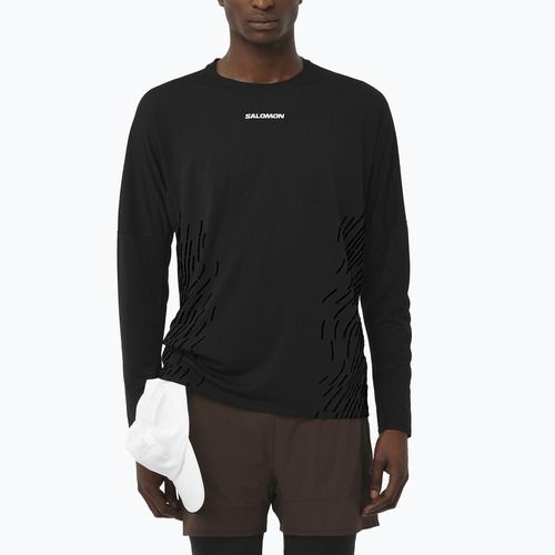 Лонгслів для бігу чоловічий Salomon Sense Aero GFX deep black