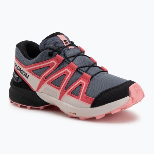 Кросівки для бігу дитячі Salomon Speedcross Waterproof grisaille/hushed violet/rouge red