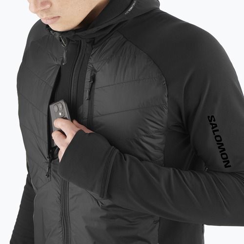 Куртка гібридна чоловіча Salomon Elixir Hybrid Hoodie Insulated deep black