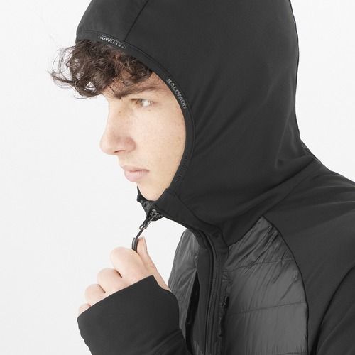 Куртка гібридна чоловіча Salomon Elixir Hybrid Hoodie Insulated deep black