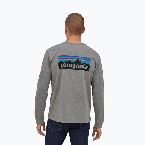 Лонгслів чоловічий Patagonia P-6 Logo Responsibili gravel heather