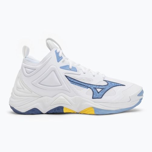 Волейбольне взуття Mizuno Wave Momentum 3 Mid біле/bellwether синє/belair синє