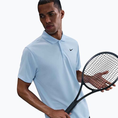 Футболка тенісна чоловіча Nike Court Dri-Fit Polo Solid celestine blue / black