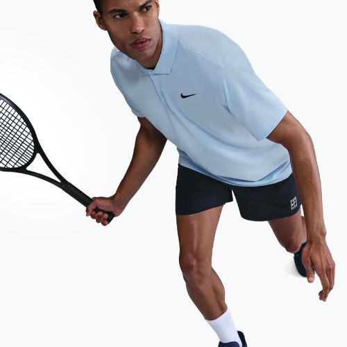 Футболка тенісна чоловіча Nike Court Dri-Fit Polo Solid celestine blue / black