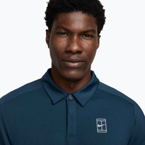 Футболка поло тенісна чоловіча Nike Court Dri-Fit Advantage armory navy / white / white