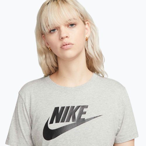 Футболка жіноча Nike Sportswear Club Essentials Logo dark grey heather/black