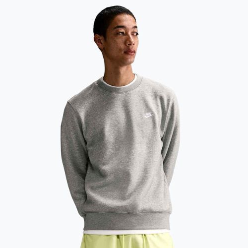 Кофта чоловіча Nike Club Fleece Crew dark grey heather/white
