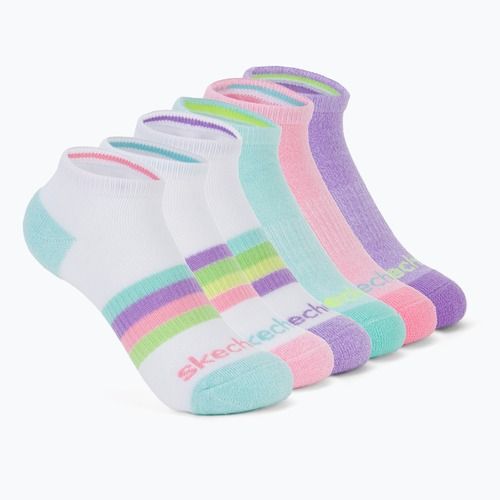 Шкарпетки дитячі SKECHERS Heel/Toe Terry Low Cut 6 пар white/light pink