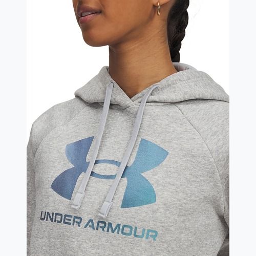 Кофта жіноча Under Armour Rival Feelce Shimmer Hoody mod gray light heather/iridescent
