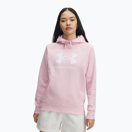 Кофта жіноча Under Armour Rival Fleece Big Logo Hoody prime pink/white